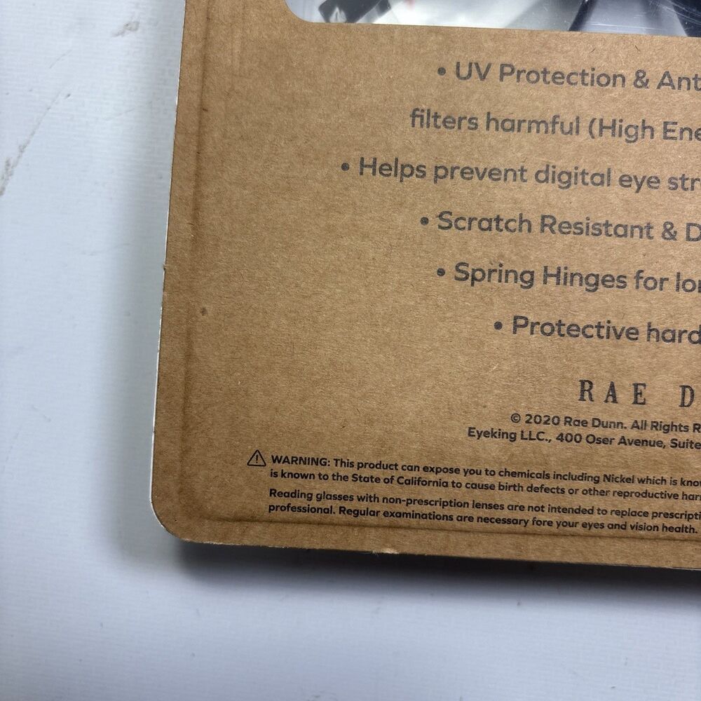 Rae Dunn  2 Pair Blue Light Blocking Reading Glasses & 1 Case  ~ Brown & Clear - Picture 12 of 13